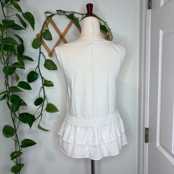 NICOLE MILLER Artelier White Ruffle Top - Picture 4 of 7
